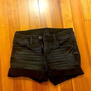 American Eagle black jean shorts